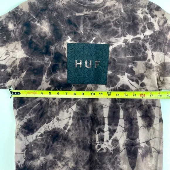 HUF T-Shirt Streetwear, Acid Wash, Loose Fit, Heavy Cotton, Crew Neck Tee Skater - Picture 5 of 6